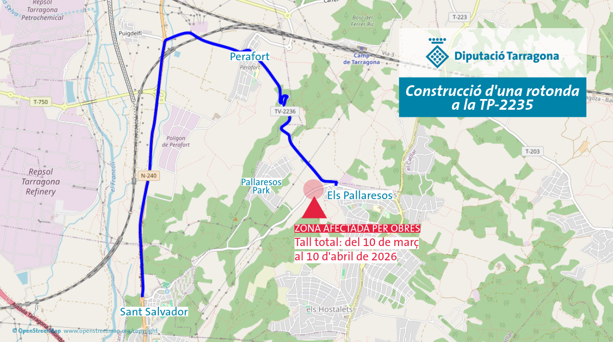 Punt de tall i ruta alternativa