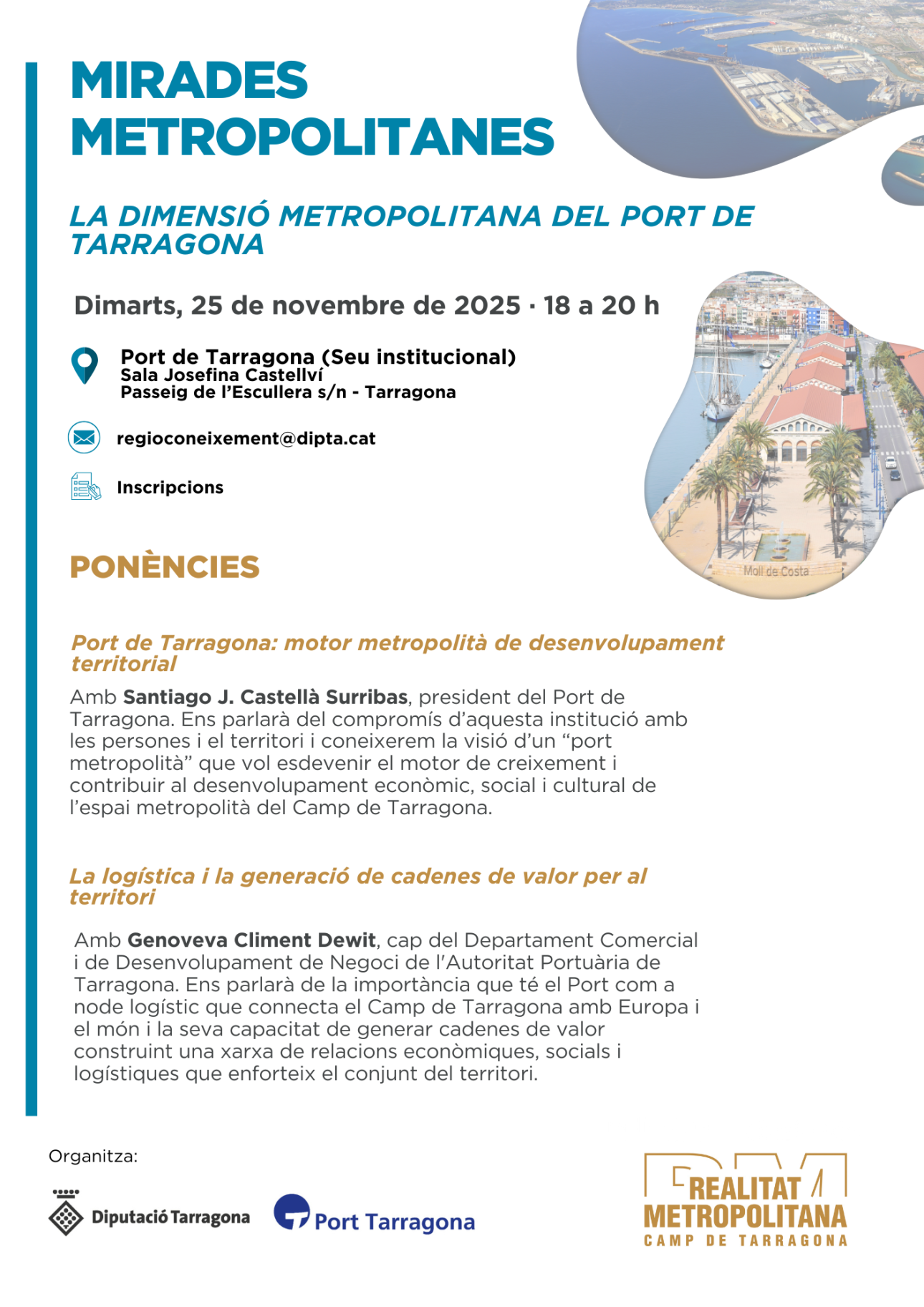 Cartell de la sessió sobre el Port de Tarragona