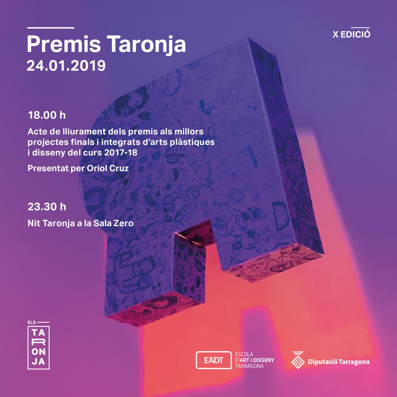Lliurament dels Premis Taronja de l'Escola d'Art i Disseny de la Diputació a Tarragona