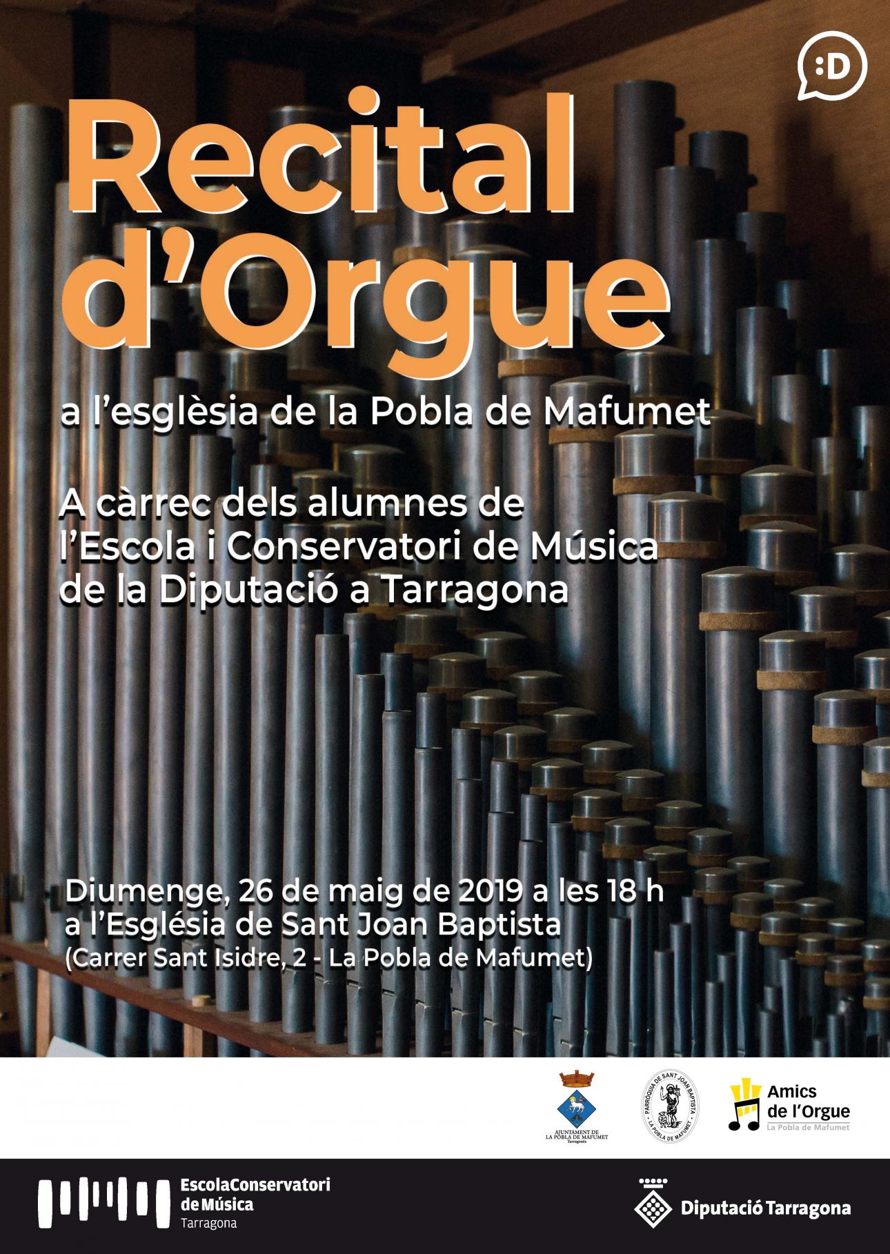 Els alumnes del Conservatori deTarragona toquen l'orgue de la parròquia de la Pobla de Mafumet