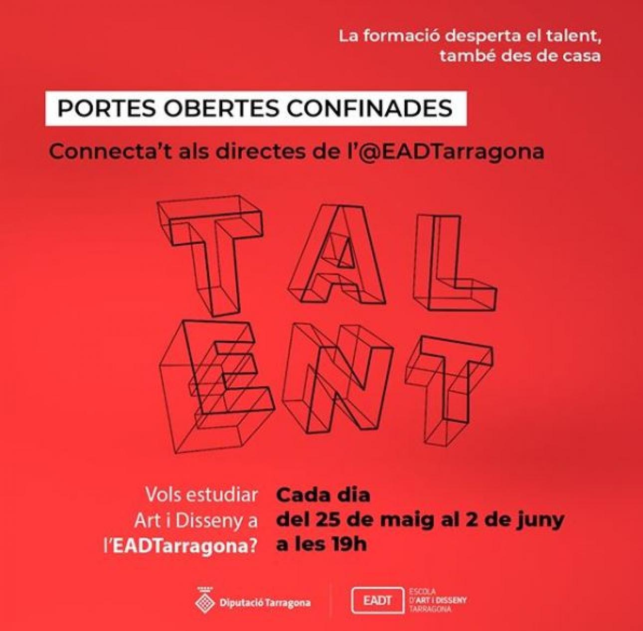 Portes obertes confinades de l'Escola d'Art i Disseny a Tarragona