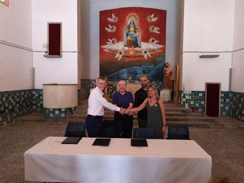 La Diputació signa amb l'Ajuntament d'Amposta i el Bisbat de Tortosa l'acord per a la rehabilitació integral de l’Església del Poble Nou