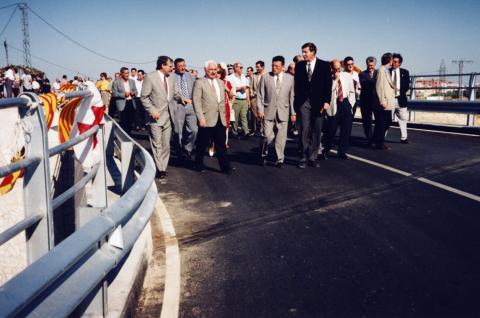 Inauguració construcció del pont del Camí de Comes (circumval·lació d’Amposta)