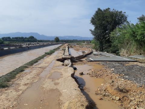 Imatge d'arxiu d'una carretera afectada per la DANA a les Terers de l'Ebre