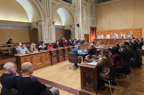 Imatge del ple durant la votació de l'adjudicació del projecte de condicionament de la carretera T-2021